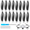 16 Stück Propeller Kompatibel mit DJI Mini 2, Mini 2 Se, Mini Se, Drohnenzubehör Schwarz Unsichtbar Ersatzpropeller Blätter Geräuscharmer Drohnenpropellerblätter mit Silberner Kante