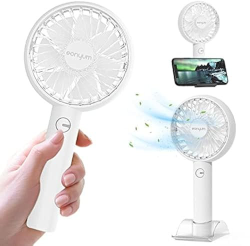 EONYUM Mini Handheld Portable Fan, USB Fan Rechargeable, Adjustable wind direction,Desk Table Fan Cooling Electric Fan 4 Speeds for Home Travel Office Sport