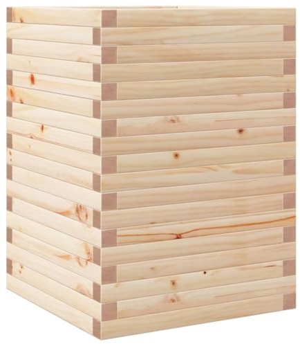 vidaXL Jardinière 50x50x68,5 cm Bois de pin Massif, jardinière d'extérieur, bac à Fleurs, bac à tomates, jardinière de terrasse, bac à Pommes de Terre