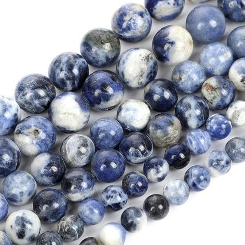 NGHRDGD Perlen Turmalin Jaspis Rosenquarz Perlen zur Schmuckherstellung DIY Armbandzubehör-Blaue Adern-0,4cm-ca. 90Stück