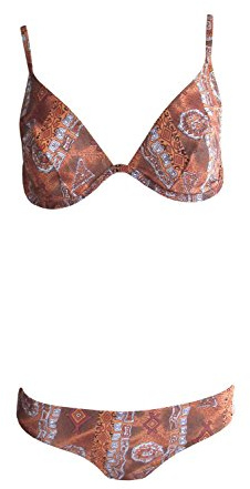 Solar Tan Thru Triangel-Bügel-Bikini braun/orange/Weiss, Gr. 42 B-Cup
