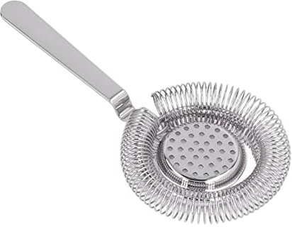 Passoire de barre, passoire à cocktail en acier inoxydable à filtrage fin passoire Hawthorne pour outil de bar de fête de restaurant de barman (Argent)