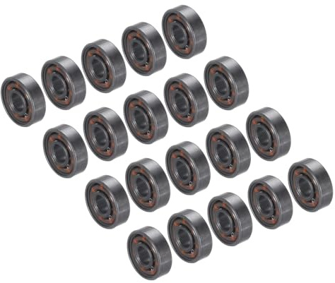PATIKIL 8x22x7mm Skateboard Bearing, 20 Pack 608 Steel Ball Bearings Double Rubber Sealed Shielded Miniature for Scooters Roller Skates, Black&Silver