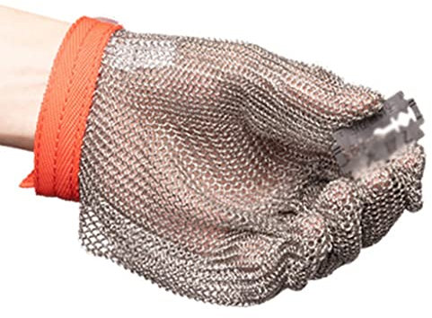 Anti Cutting Gloves Metal anti cutting gloves, Kitchen Restaurant safety work stab proof Chain mail gloves,Universal left and right hand (Size : A pack of one/S) (A pack of one/XXL)