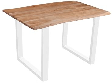 SAM Esstisch Mephisto 120x80 cm Akazie Eiche U-Gestell weiß