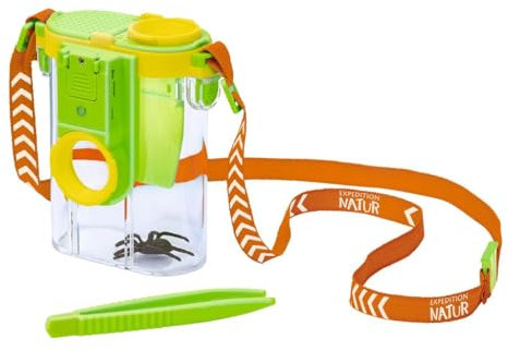 moses. Expedition Natur 2-Linsen-Becherlupe mit LED, Lupenglas mit 8- und 13-facher Vergrößerung, Robustes Becherglas für Kinder mit 2 Leuchtmodi für Insektenbeobachtungen