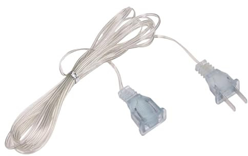 Cavo di prolunga della luce natalizia,Cavo di prolunga per luci natalizie, cavo di prolunga invisibile trasparente a 2 pin da 10 piedi, cavo di prolunga a filo sottile da 220 V, cavo ex
