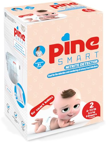 Pine Smart Intelligente Einweg-Windeln mit UTI Indikator, Testwindel zur Früherkennung von Harnwegsinfektionen bei Babys, Farbanzeige zur UTI-Erkennung, hypoallergen, Smart Diaper für Kinder (Größe 2)