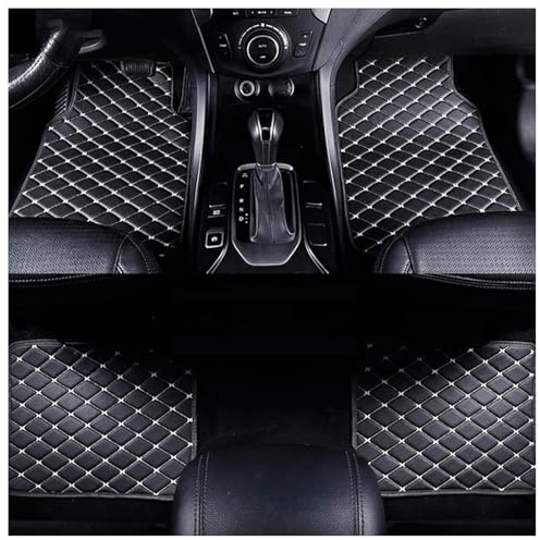 HKSOPC Auto Fußmatten für Peugeot 3008 2013 2014 2015 2016-2024 LHD, Allwetterschutz Leder Fussmatten Auto Fussmatten Set Autofußmatten Automatte, Interieur Accessoires,B Black Beige