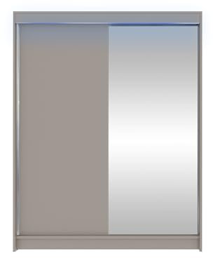 Mirjan24 Kleiderschrank Metropolis I mit Spiegel, Schwebetürenschrank mit Kleiderstange und Einlegeboden, Garderobe, Schlafzimmerschrank (Cashmere, mit RGB LED Beleuchtung)