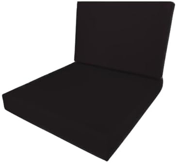 Waterproof Rattan Cushion Pads for Garden Furniture Replacement Cushions with Washable Zipped Covers Sofa, Dining & Corner Patio Sets (Black, 60 x 60 x 10 cm)