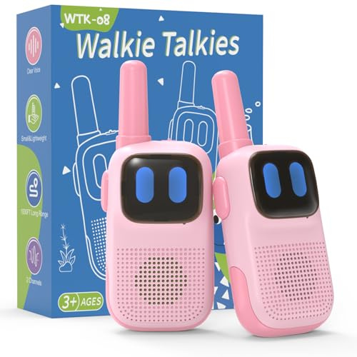 Mädchen Spielzeug ab 3-8 Jahre, Kearui Walkie Talkie Kinder Leichtgewichtig 1000ft Lange Reichweite, Mädchen Geschenke 3-12 Jahren für Kinder Outdoor (Rosa)