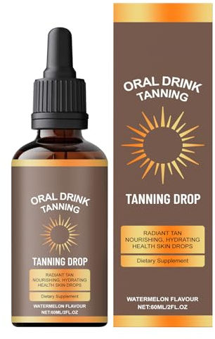 Sunless Tanning Drops 2025 Tröpfchen zum Trinken, natürliche Bräunungstropfen, Selbstbräuner für Körper und Gesicht, schnelle Bräunung, keine erforderlich | Bronzing-Tropfen für Gesicht und Beine, Haus, Outdoor, Strand