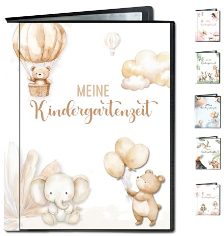 Minilino Kindergartenmappe 20 Premium Klarsichthüllen A4 [SCHUTZ UND AUFBEWAHRUNG VON BILDERN] Dokumentenmappe für die wichtigen Bilder | Ordner für die Erinnerung (Ballon)