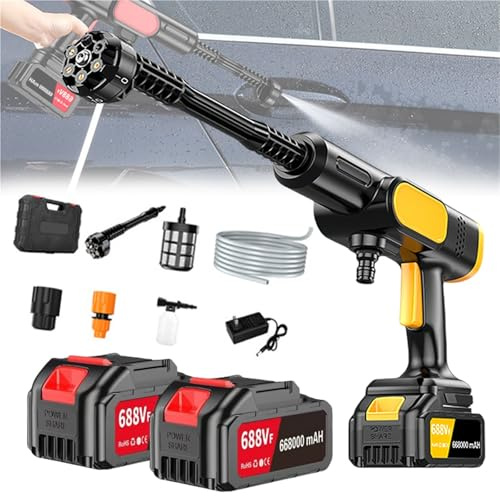 Dotauge Idropulitrice Portatile Senza Fili alimentata a Batteria con 2 batterie e Tubo Flessibile da 5 Metri for Lavaggio Auto irrigazione e Pulizia del