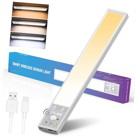 Zkydhbd Lámpara LED de noche con detección automática con soporte magnético, brillo ajustable, protección ocular de policarbonato ABS para instalación en pared, sensor de movimiento, luz nocturna