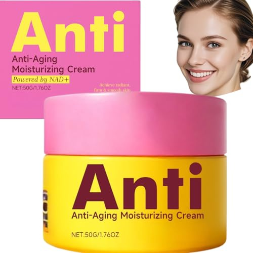 Anti-aging fuktkräm för ansiktet, NAD+ ansiktskräm för torr hud, multi-hyaluronsyra dagvård, utjämnande och stärkande hudvård för kvinnor och män, 50 g (1 st.)