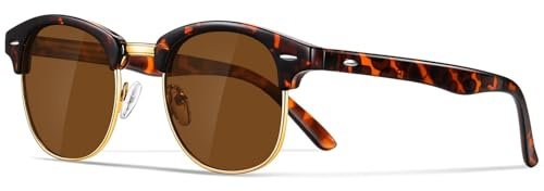 Occhsouo Polarisierte-Halbrahmen-Sonnenbrille-Unisex-Sonnenbrille-Herren-Damen Klassische Retro UV400 Schutz Rechteckig Sonnen brille Metallrahmen Autofahren Reisen