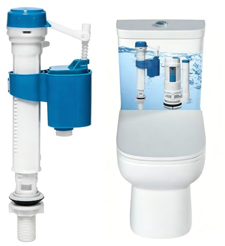Toilet Fill Valve, 1/2 Adjustable Toilet Cistern Flush Parts, Cistern Fill Valve Toilet Flush System Replacement with High Pressure Bottom Entry Brass Thread, Universal Easy to Install Fast Fill for