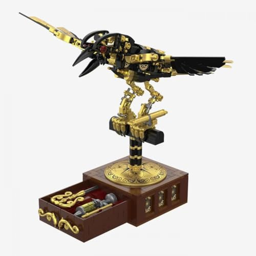 BlueBrixx Pro 109114 - Steampunk Mech-Elster, 555 Klemmbausteine, Steampunk-Set, Geschenk für Steampunk Fans, Standardsteine, Bausteine der Steampunk-Serie