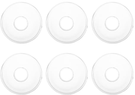 VERDANVERSE 6pcs Glass Bobeches for Candlestick Holders, Glass Taper Candle Holder Drip Catcher, Reusable Wax Protector Rings for Weddings and Hotel Room Setups