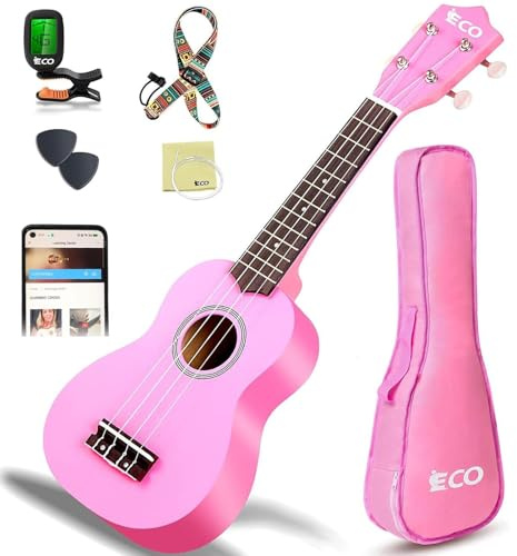 Soprano Ukulele Beginner Kit 21 Inch with Free Online Lesson Fast to Learn