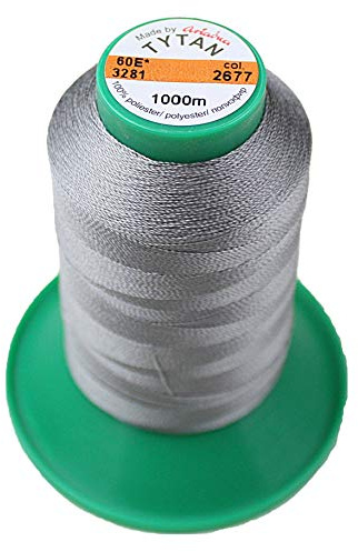 Nähgarn TYTAN 60 E 100% Polyester Ledergarn (1000meter) Leather Nähgarnset (Grau 2677)