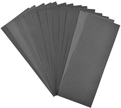 14 Sheets Sandpaper, Wet and Dry Sanding Paper, Abrasive Paper Sheet 400 to 2000 Assorted Mixed Grit, Silicon Carbide Paper, Fine Sand Paper Pack for Wood Furniture Walls Metal Automotive Finishing