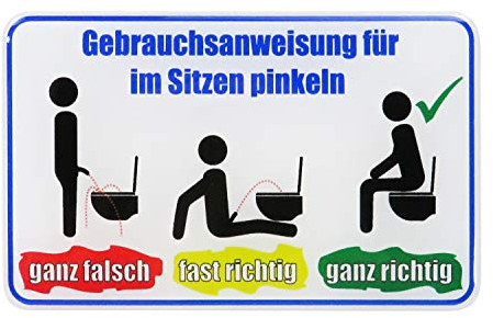 BIKE-label 3D Aufkleber Fun Toilettenschild im Sitzen pinkeln 55 x 90 mm 900130-VA