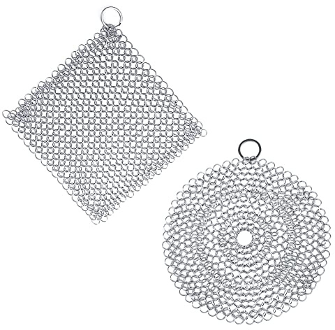 Surluoen Limpiador de Anillos, Limpiador de 2 Piezas, Limpiador de Anillos, Limpiador de Horno HolandéS Herramientas de Limpieza de Parrillas para Sartenes o Woks