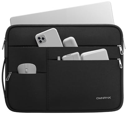 Omnpak Laptop Hülle für 13 MacBook Air M5/M4/M3 & 14 Pro M5/M4 Pro/Max | MacBook Neo A18 Pro kompatibel, wasserabweisendes Material, gepolstert, Tragegriff, stoßfest, Schlankes Design