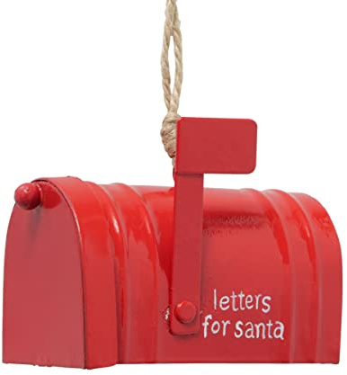 2 STK Anhänger Mailbox 10cm Metall rot Metallhänger Briefkasten US Mailbox n593 Christbaumschmuck Deko Hänger Nostalgie Amerika Weihnachten Weihnachtsbaumschmuck Metalldeko Xmas