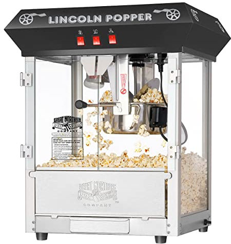 Great Northern Popcorn Lincoln - Máquina de palomitas de maíz, 8 onzas, color negro, 729135UEM