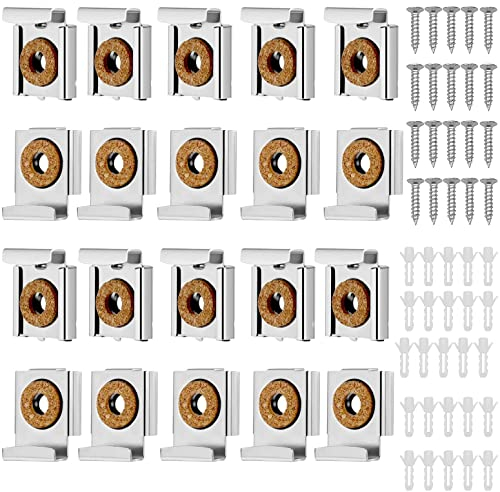 5 Set (20 Stück) Federbelastete Spiegelaufhängung Clips mit Dübel und Schrauben für Schweren Spiegel, Ungerahmte Spiegelhalterung wand Federbelastete Spiegelhalterungen Spiegelhalter…