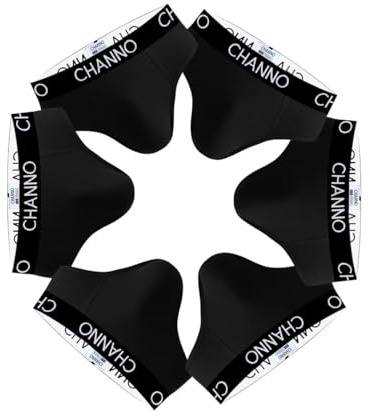 Channo Slips für Herren aus Baumwolle, einfarbig, uniform, 6er-Pack, Schwarz, XL