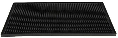 Tappetino da birra in gomma nera per bar, feste, 30 x 15 x 1 cm