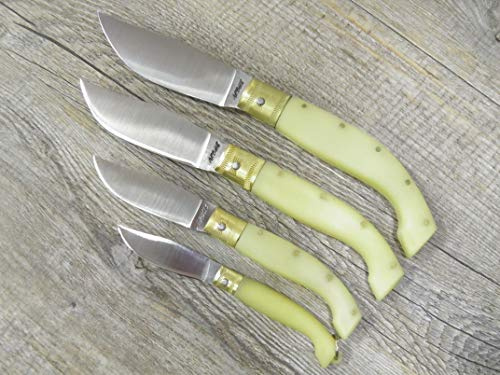 COLTELLO sardo ARBURESA SARDEGNA SARDO PATTADA MANICO IN RESINA chiara SCUOIO ARBUS- (13,5 cm totali)
