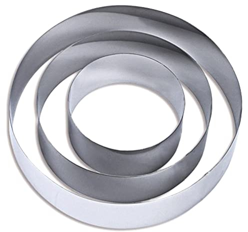 Lodokdre 4/6/8 Inch Round Cake Mold Stainless Steel Baking Tool Cake Ring Set Biscuit Cutter English Muffin Ring DIY Tart Ring