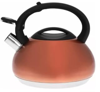 Luckyberg Moderne Wasserkessel Induktion Pfeifkessel aus Edelstahl, Teekessel für alle Kochplatten, Flötenkessel, Wasserkocher für Tee Kaffee, ca 3L, (Kupfer glanz)