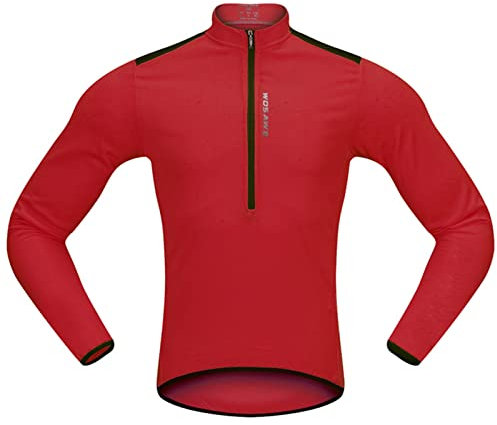 QUINTRA Reflektierende, ultraleichte Windjacke für Herren Fahrrad Langarm Trikot (Red, XXXL)
