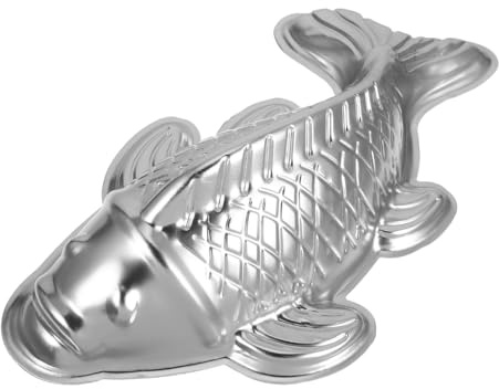 Luxshiny Stampo a Forma Di Pesce 3D in Alluminio Per Torta, Cioccolato, Gelatina, Diy Dolci, Ideale Per Feste E Compleanni, 25x14x6 Cm