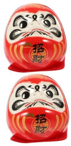Artibetter 2 Pezzi Dharma Uova Mini Tumbler Decorazioni Giapponesi Mini Figurine Daruma Decor Giapponese Ochoko Giapponese Ornamento Giapponese Daruma Figurine Fortuna Daruma Mascotte
