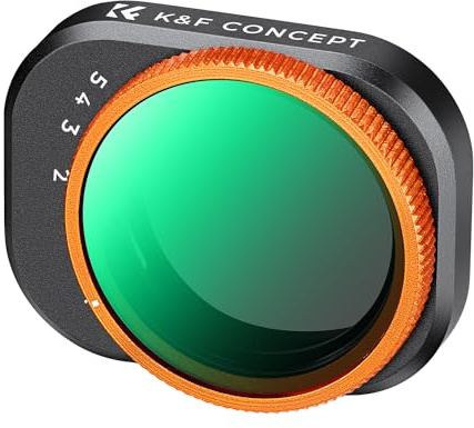 K&F CONCEPT Variable ND Filter, ND2-32 Filter für DJI Mini 4 Pro | 1-5 Stufen Variable Filter kompatibel mit DJI Mini 4 Pro, Mehrfach Beschichtete HD Optisches Glas, Aluminium Version, FD031