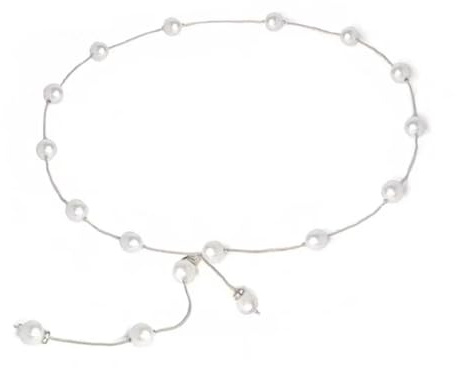QKEPCY Cintura Perle da Donna Elastica Con in Vita di Cristallo per Abito da Sposa, Con Strass per Donne Ragazze (Argento)