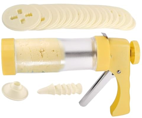 VENCENTE Cookie Press | Cookie Press Kit with 16 Cookie Press Discs & 6 Icing Tips - Cookie Presses for, Cookies, Cupcakes, Churros