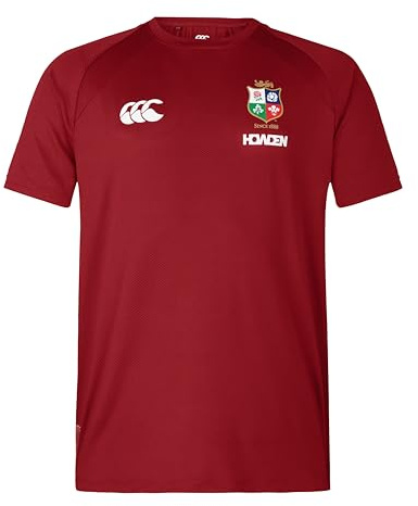 British & Irish Lions Canterbury Men's Official Canterbury Everest T-Shirt | Rugby Tee | Quick Dry | Technical T-Shirt, Red Dahlia, 4XL