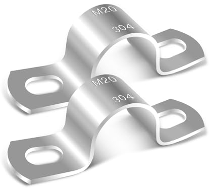 HXJDAM 12 Stück U-Rohrschellen 20mm, Edelstahl Rohrschelle, U-Rohrhalterung für Rohr Befestigung der Gasrohre Kabeln und Wasserrohre