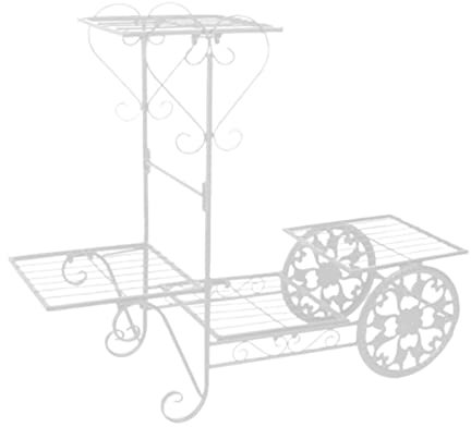 Estante Macetas Interior, Soporte De Planta De Metal Forma De Carro Estantes De Flores Exhibición De 4 Niveles Soporte De Flores Patio Decorativo Para El Hogar Maceteros Decorativos Interior ( Color :