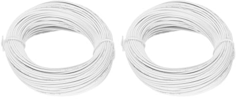 sourcing map Filo di collegamento in PVC da 24 AWG, calibro 24, filo di rame stagnato UL1007, 30 m, bianco per filo di collegamento interno