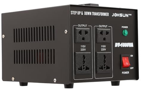 Begoniape Transformador de tensión 800 W 1 KVA transformador toroidal con cuatro tomas de conversión, protección contra sobrecarga, entra: 110 V o 220 V/salida: 110 V y 220 V